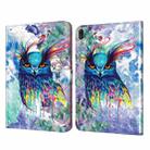 For Lenovo Tab E10 3D Painted Pattern Leather Tablet Case(Owl) - 1