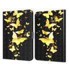 For Samsung Galaxy Tab S6 Lite 3D Painted Pattern Leather Tablet Case(Golden Butterfly) - 1