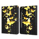 For Samsung Galaxy Tab S7 SM-T875 3D Painted Pattern Leather Tablet Case(Golden Butterfly) - 1