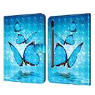 For Samsung Galaxy Tab S7 SM-T875 3D Painted Pattern Leather Tablet Case(Three Butterflies) - 1