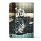 For Amazon Kindle Fire HD 8 2020 3D Painted Pattern Leather Tablet Case(Cat and Tiger) - 3