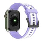 Two-Color Silicone Watch Band For Apple Watch Series 8&7 41mm / SE 2&6&SE&5&4 40mm / 3&2&1 38mm(Purple White) - 1