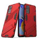 For Xiaomi Redmi Note 11 Pro 5G Gobal Punk Armor 2 in 1 PC + TPU Shockproof Phone Case with Invisible Holder(Red) - 1
