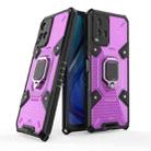 For vivo Y21 Space PC+TPU Shockproof Phone Case with Ring Holder(Purple) - 1