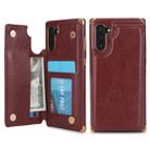 For Galaxy Note 10 POLA TPU + PC Plating Full Coverage Protective Case with Holder & Card Slots & Photo Frame(Brown) - 1