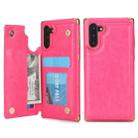 For Galaxy Note 10 POLA TPU + PC Plating Full Coverage Protective Case with Holder & Card Slots & Photo Frame(Rose Red) - 1