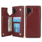 For Galaxy Note 10+ POLA TPU + PC Plating Full Coverage Protective Case with Holder & Card Slots & Photo Frame(Brown) - 1