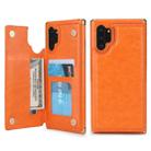 For Galaxy Note 10+ POLA TPU + PC Plating Full Coverage Protective Case with Holder & Card Slots & Photo Frame(Orange) - 1