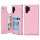 For Galaxy Note 10+ POLA TPU + PC Plating Full Coverage Protective Case with Holder & Card Slots & Photo Frame(Pink) - 1