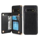 For Galaxy S10 POLA TPU + PC Plating Full Coverage Protective Case with Holder & Card Slots & Photo Frame(Black) - 1