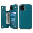 For iPhone 11 POLA TPU + PC Plating Full Coverage Protective Case with Holder & Card Slots & Photo Frame(Green) - 1