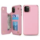For iPhone 11 Pro POLA TPU + PC Plating Full Coverage Protective Case with Holder & Card Slots & Photo Frame(Pink) - 1