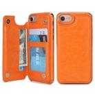 For iPhone 6 / 6s / 7 / 8 POLA TPU + PC Plating Full Coverage Protective Case with Holder & Card Slots & Photo Frame(Orange) - 1