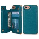 For iPhone 6 / 6s / 7 / 8 POLA TPU + PC Plating Full Coverage Protective Case with Holder & Card Slots & Photo Frame(Green) - 1