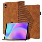 For Lenovo Legion Y700 Rhombus Skin Feel Flip Tablet Leather Case(Brown) - 1