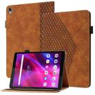 For Lenovo Tab M8 (3rd Gen) Rhombus Skin Feel Flip Tablet Leather Case(Brown) - 1