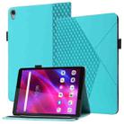 For Lenovo Tab M8 (3rd Gen) Rhombus Skin Feel Flip Tablet Leather Case(Lake Blue) - 1