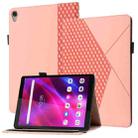 For Lenovo Tab M8 (3rd Gen) Rhombus Skin Feel Flip Tablet Leather Case(Rose Gold) - 1