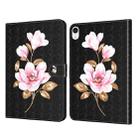 For iPad mini 2024 / mini 6 3D Painted Pattern Leather Tablet Case(Black Flower) - 1