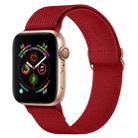Polyester Nylon Watch Band For Apple Watch Series 9&8&7 41mm / SE 3&SE 2&6&SE&5&4 40mm / 3&2&1 38mm(Wine Red) - 1