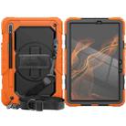 For Samsung Galaxy Tab S8 11 inch SM-X700 Silicone + PC Tablet Case(Orange+Black) - 2
