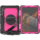 For Samsung Galaxy Tab S8+ 12.4 inch SM-X800 Silicone + PC Tablet Case(Black+Rose Red) - 2