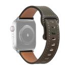 Butterfly Buckle Cowhide Leather Watch Band For Apple Watch Series 9&8&7 41mm / SE 3&SE 2&6&SE&5&4 40mm / 3&2&1 38mm(Grey Brown) - 1