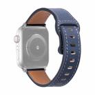 Butterfly Buckle Cowhide Leather Watch Band For Apple Watch Series 8&7 41mm / SE 2&6&SE&5&4 40mm / 3&2&1 38mm(Midnight Blue) - 1
