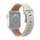 Butterfly Buckle Cowhide Leather Watch Band For Apple Watch Ultra 49mm&Watch Ultra 2 49mm / Series 9&8&7 45mm / SE 3&SE 2&6&SE&5&4 44mm / 3&2&1 42mm(Khaki) - 1