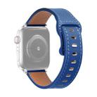 Butterfly Buckle Cowhide Leather Watch Band For Apple Watch Ultra 49mm&Watch Ultra 2 49mm / Series 9&8&7 45mm / SE 3&SE 2&6&SE&5&4 44mm / 3&2&1 42mm(Blue) - 1