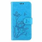 For Xiaomi Redmi Note 8 2021 Lotus Embossed Leather Phone Case(Blue) - 2