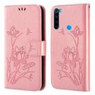 For Xiaomi Redmi Note 8 2021 Lotus Embossed Leather Phone Case(Pink) - 1