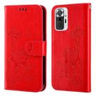 For Xiaomi Redmi Note 9 Pro / Pro Max Lotus Embossed Leather Phone Case(Red) - 1