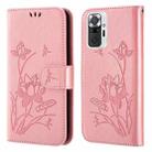For Xiaomi Redmi Note 9 Pro / Pro Max Lotus Embossed Leather Phone Case(Pink) - 1