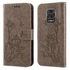 For Xiaomi Redmi Note 10 Pro / Pro Max Lotus Embossed Leather Phone Case(Grey) - 1