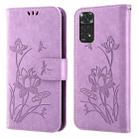 For Xiaomi Redmi Note 11 Global Lotus Embossed Leather Phone Case(Purple) - 1