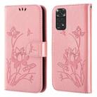 For Xiaomi Redmi Note 11 Global Lotus Embossed Leather Phone Case(Pink) - 1