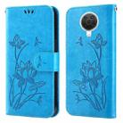 For Nokia G20 / G10 / 6.3 Lotus Embossed Leather Phone Case(Blue) - 1