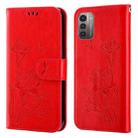 For Nokia G21 / G11 Lotus Embossed Leather Phone Case(Red) - 1