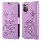 For Nokia G21 / G11 Lotus Embossed Leather Phone Case(Purple) - 1