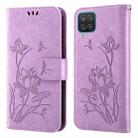 For Samsung Galaxy A12 5G / 4G Lotus Embossed Leather Phone Case(Purple) - 1