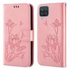 For Samsung Galaxy A12 5G / 4G Lotus Embossed Leather Phone Case(Pink) - 1