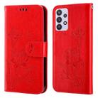 For Samsung Galaxy A32 5G Lotus Embossed Leather Phone Case(Red) - 1