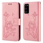For Samsung Galaxy S20 FE Lotus Embossed Leather Phone Case(Pink) - 1