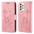 For Samsung Galaxy A52s 5G / A52 5G / 4G Lotus Embossed Leather Phone Case(Pink) - 1