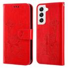 For Samsung Galaxy S22 5G Lotus Embossed Leather Phone Case(Red) - 1