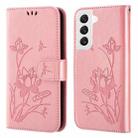 For Samsung Galaxy S22 5G Lotus Embossed Leather Phone Case(Pink) - 1