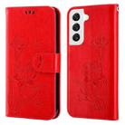 For Samsung Galaxy S22+ 5G Lotus Embossed Leather Phone Case(Red) - 1
