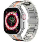Steel Watch Band For Apple Watch Series 9&8&7 41mm / SE 3&SE 2&6&SE&5&4 40mm / 3&2&1 38mm(Silver Orange) - 1
