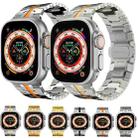 Steel Watch Band For Apple Watch Series 9&8&7 41mm / SE 3&SE 2&6&SE&5&4 40mm / 3&2&1 38mm(Silver Orange) - 6